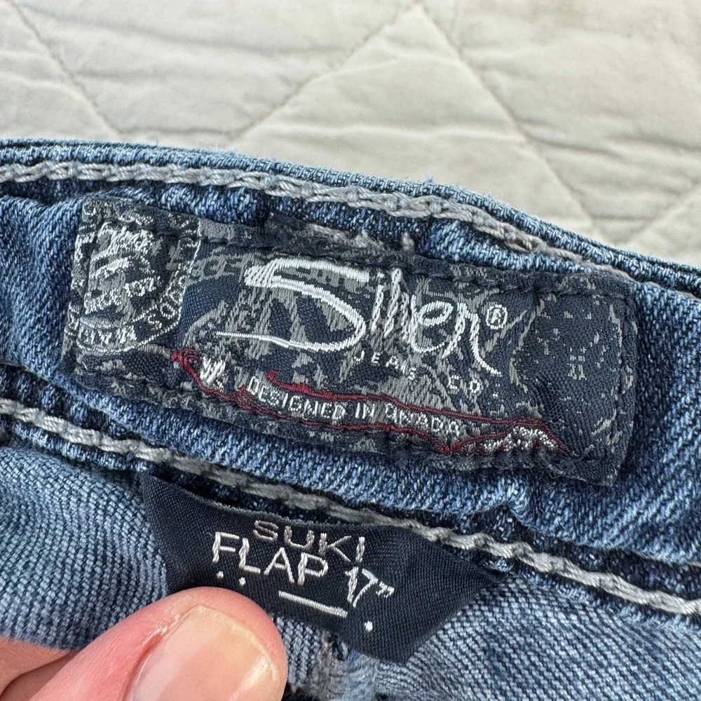 Silver Jeans Co Suki Flap 17 Bootcut‎ Jeans Medium Wash W29 L31 Thick Stitch